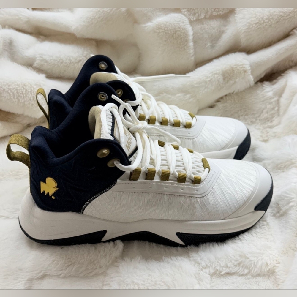 These are Moolah Kicks Press Brake V2 basketball sneakers for kids